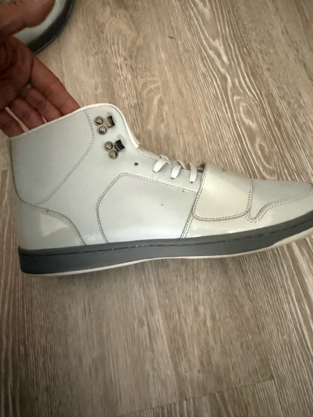 Creative Recreation Cesario Hi XXI Sneakers Gray Patent Leather Sz 13 $100 Y2K - Picture 9 of 13